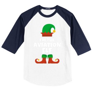 IM The Aviation Elf Family Pajama Christmas Aviator Pilot Cool Gift Baseball Sleeve Shirt