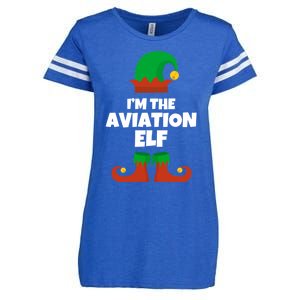 IM The Aviation Elf Family Pajama Christmas Aviator Pilot Cool Gift Enza Ladies Jersey Football T-Shirt