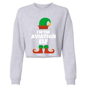 IM The Aviation Elf Family Pajama Christmas Aviator Pilot Cool Gift Cropped Pullover Crew