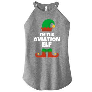 IM The Aviation Elf Family Pajama Christmas Aviator Pilot Cool Gift Women's Perfect Tri Rocker Tank