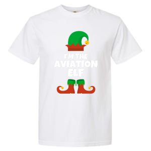 IM The Aviation Elf Family Pajama Christmas Aviator Pilot Cool Gift Garment-Dyed Heavyweight T-Shirt