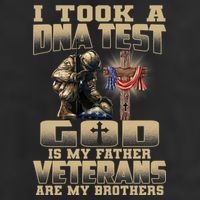 I Took A Dna Test God Is My Father Veterans Are My Brothers 7 Panel Mesh Trucker Snapback Hat