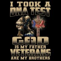 I Took A Dna Test God Is My Father Veterans Are My Brothers Sustainable Bucket Hat