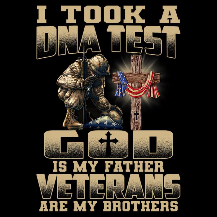 I Took A Dna Test God Is My Father Veterans Are My Brothers Flat Bill Trucker Hat