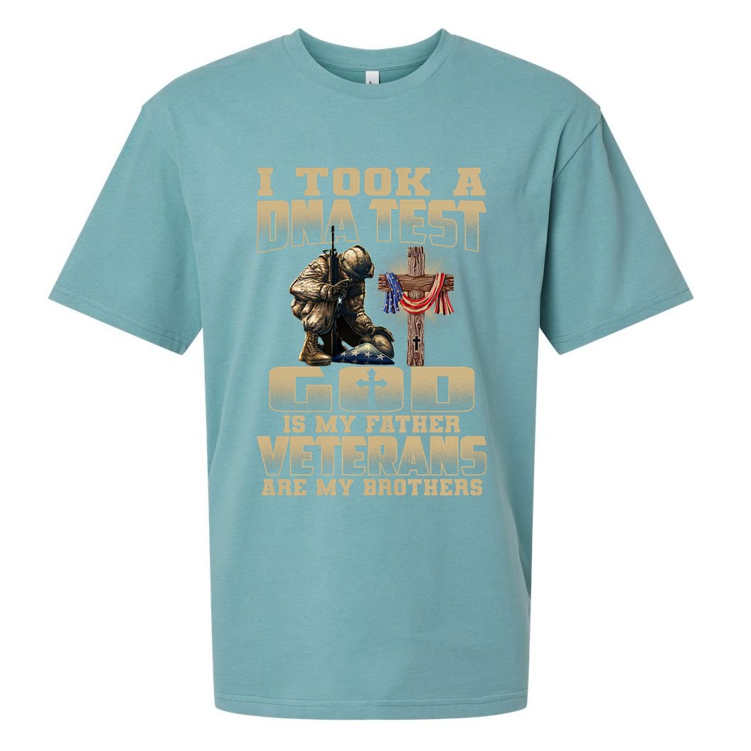 I Took A Dna Test God Is My Father Veterans Are My Brothers Sueded Cloud Jersey T-Shirt