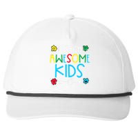 I Teach Awesome Autism Awareness Sped Teacher Me Snapback Five-Panel Rope Hat