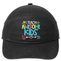 I Teach Awesome Autism Awareness Sped Teacher Me 7-Panel Snapback Hat