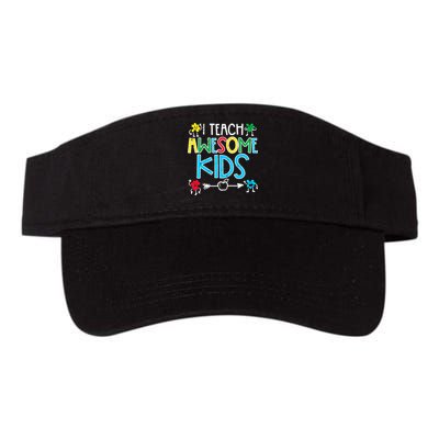 I Teach Awesome Autism Awareness Sped Teacher Me Valucap Bio-Washed Visor