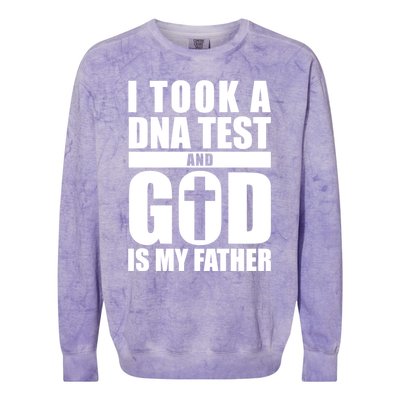 I Took A Dna Test And God Is My Father Christianity Colorblast Crewneck Sweatshirt