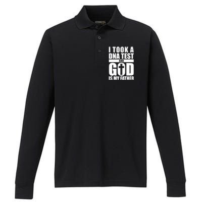 I Took A Dna Test And God Is My Father Christianity Performance Long Sleeve Polo