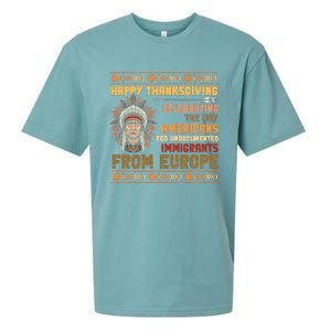 Indigenous Thanksgiving American Fed Undocumented Immigrants Sueded Cloud Jersey T-Shirt