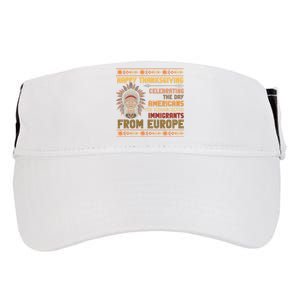 Indigenous Thanksgiving American Fed Undocumented Immigrants Adult Drive Performance Visor