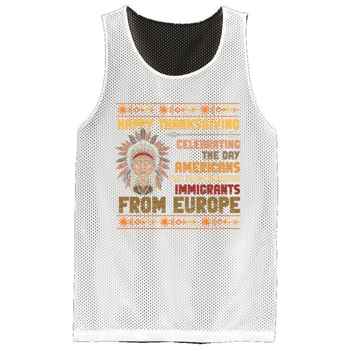 Indigenous Thanksgiving American Fed Undocumented Immigrants Mesh Reversible Basketball Jersey Tank