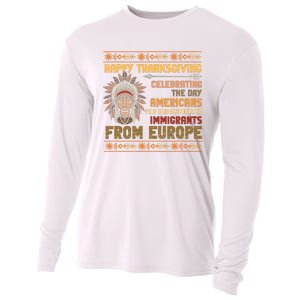 Indigenous Thanksgiving American Fed Undocumented Immigrants Cooling Performance Long Sleeve Crew