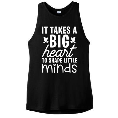 It Takes A Big Heart To Shape Little Minds Teacher Valentine Gift Ladies PosiCharge Tri-Blend Wicking Tank