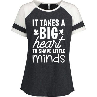 It Takes A Big Heart To Shape Little Minds Teacher Valentine Gift Enza Ladies Jersey Colorblock Tee