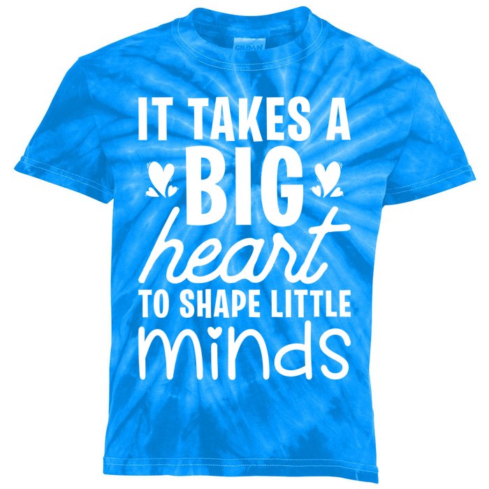 It Takes A Big Heart To Shape Little Minds Teacher Valentine Gift Kids Tie-Dye T-Shirt