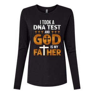 I Took A Dna Test And God Is My Father Womens Cotton Relaxed Long Sleeve T-Shirt