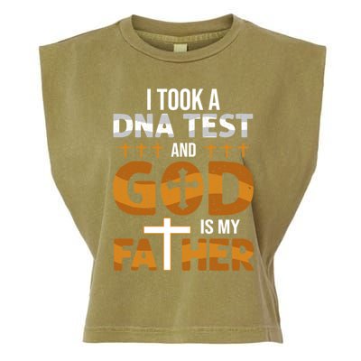 I Took A Dna Test And God Is My Father Garment-Dyed Women's Muscle Tee