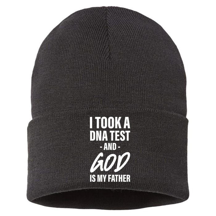 I Took A Dna Test And God Is My Father Sustainable Knit Beanie