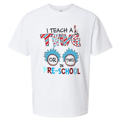 I Teach A Thing Or Two In Pre School Back To School Sueded Cloud Jersey T-Shirt