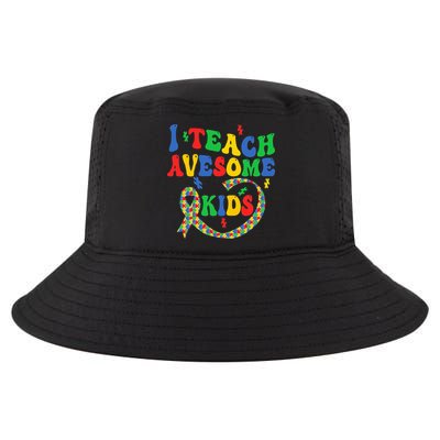 I Teach Awesome Autism Awareness Puzzle Ribbon Teacher Cool Comfort Performance Bucket Hat