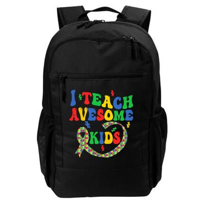 I Teach Awesome Autism Awareness Puzzle Ribbon Teacher Backpack