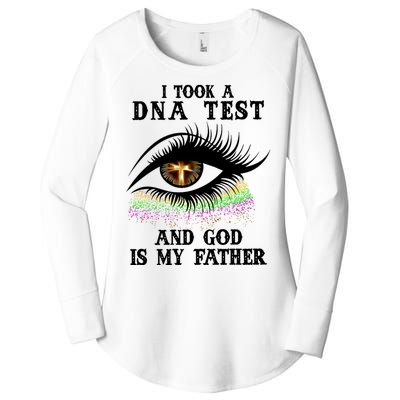 I Took A Dna Test And God Is My Father Eye Cross Women's Perfect Tri Tunic Long Sleeve Shirt