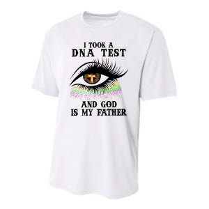 I Took A Dna Test And God Is My Father Eye Cross Youth Performance Sprint T-Shirt