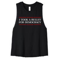 I Took A Bullet For Democracy Women's Racerback Cropped Tank