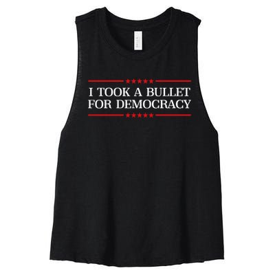 I Took A Bullet For Democracy Women's Racerback Cropped Tank