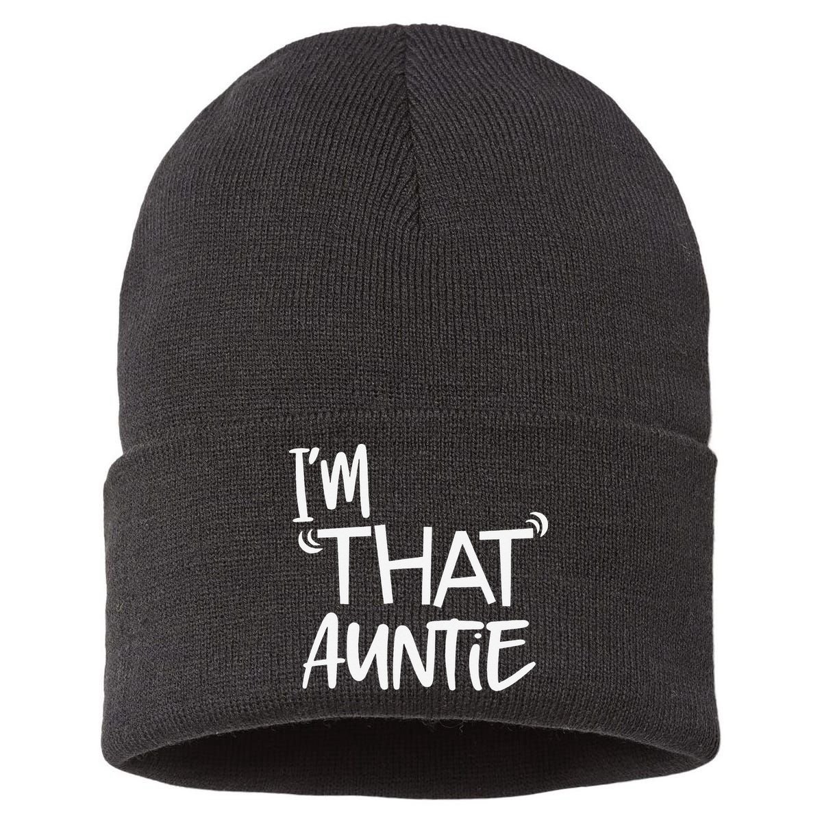 I'm That Auntie Funny Best Aunt Sustainable Knit Beanie