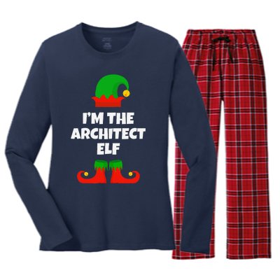 IM The Architect Elf Family Pajama Christmas Architecture Women's Long Sleeve Flannel Pajama Set 