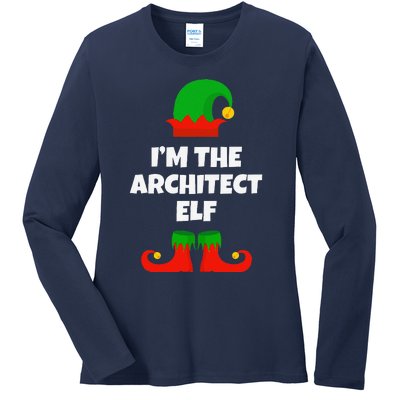 IM The Architect Elf Family Pajama Christmas Architecture Ladies Long Sleeve Shirt