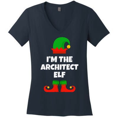 IM The Architect Elf Family Pajama Christmas Architecture Women's V-Neck T-Shirt