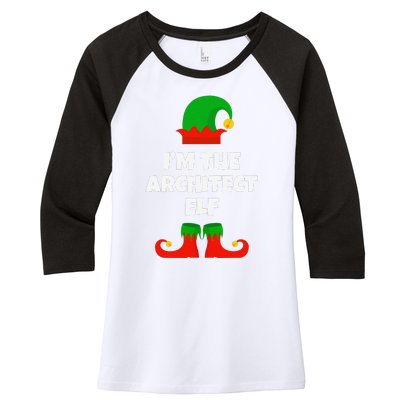 IM The Architect Elf Family Pajama Christmas Architecture Women's Tri-Blend 3/4-Sleeve Raglan Shirt