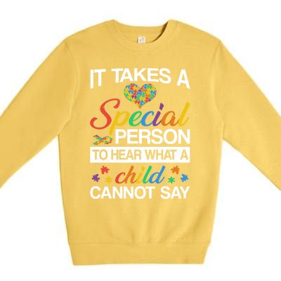 It Takes A Special Person To Hear Autism Awareness Puzzles Gift Premium Crewneck Sweatshirt