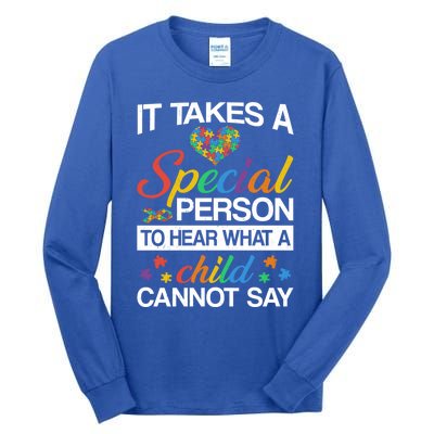 It Takes A Special Person To Hear Autism Awareness Puzzles Gift Tall Long Sleeve T-Shirt