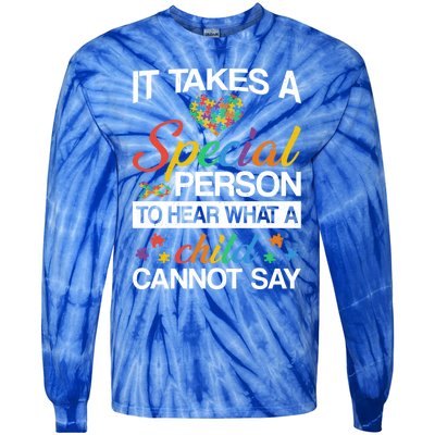 It Takes A Special Person To Hear Autism Awareness Puzzles Gift Tie-Dye Long Sleeve Shirt