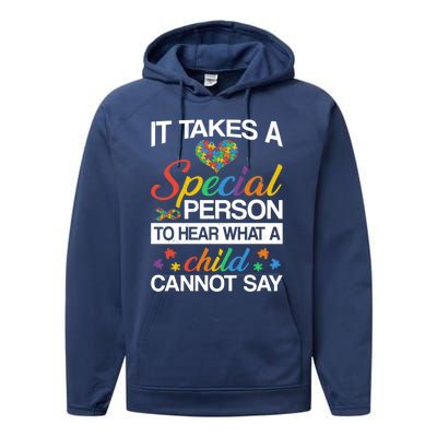 It Takes A Special Person To Hear Autism Awareness Puzzles Gift Performance Fleece Hoodie