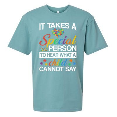 It Takes A Special Person To Hear Autism Awareness Puzzles Gift Sueded Cloud Jersey T-Shirt