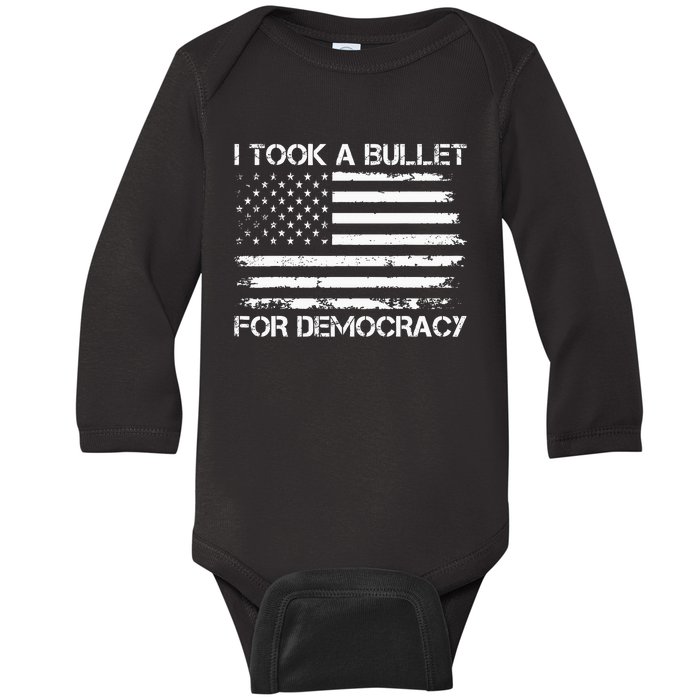 I Took A Bullet For Democracy Baby Long Sleeve Bodysuit