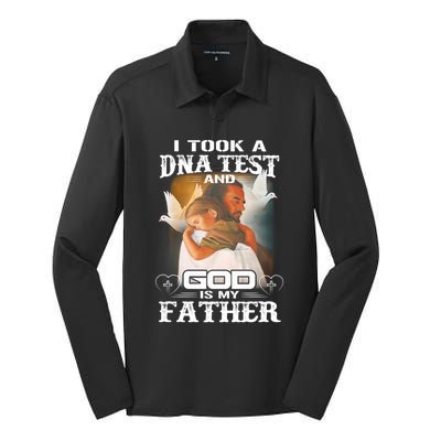 I Took A Dna Test And God Is My Father Silk Touch Performance Long Sleeve Polo