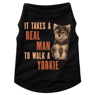 It Takes A REAL MAN To Walk A Yorkie Funny Dog Lover Doggie Tank