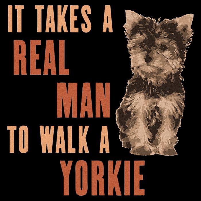 It Takes A REAL MAN To Walk A Yorkie Funny Dog Lover 16 in Basic Backpack