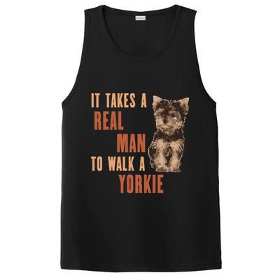 It Takes A REAL MAN To Walk A Yorkie Funny Dog Lover PosiCharge Competitor Tank