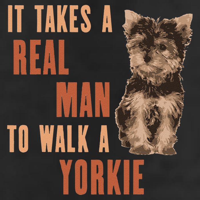 It Takes A REAL MAN To Walk A Yorkie Funny Dog Lover Trucker Hat
