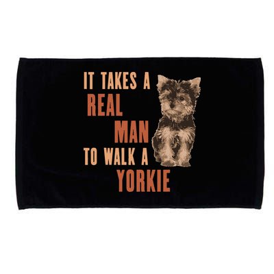 It Takes A REAL MAN To Walk A Yorkie Funny Dog Lover Microfiber Hand Towel