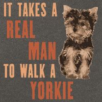 It Takes A REAL MAN To Walk A Yorkie Funny Dog Lover Cotton Canvas Backpack