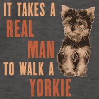 It Takes A REAL MAN To Walk A Yorkie Funny Dog Lover Vector Backpack